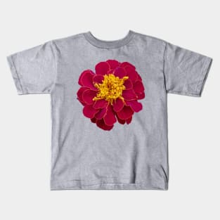 Red Marigold Floral Photo Kids T-Shirt